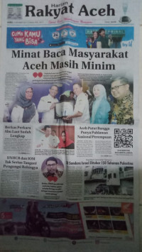 Rakyat Aceh : Spirit Baru Membangun Nanggroe : Kamis 23 November 2023 / 9 Jumadil Awal 1445 H