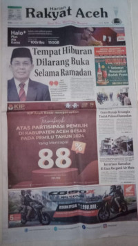 Rakyat Aceh : Spirit Baru Membangun Nanggroe : 13 Maret 2024/12 Ramadan 1445 H